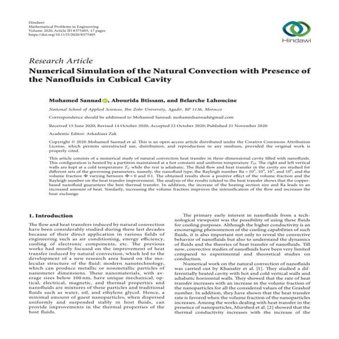 Study on Natural Convection in a Square Cavity with Wavy right vertical ...