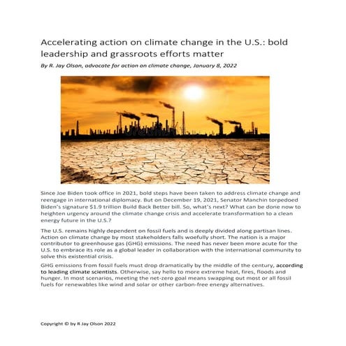 Impact of Climate Change in the USA: An overview of Federal and State ...