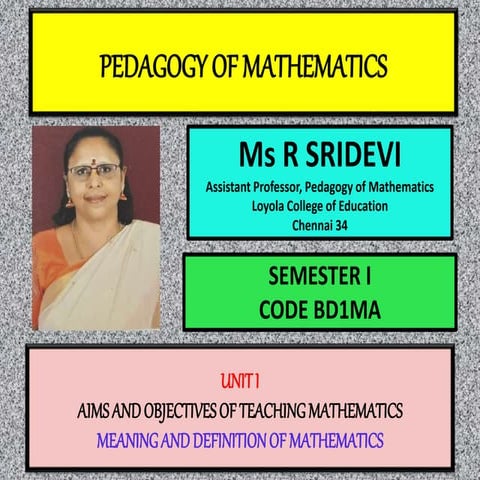 1. meaning and definition of mathematics