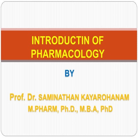 introduction of pharmacology | PPTX
