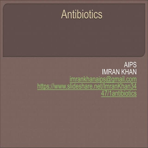 1.ANTIBIOTICS | PPT