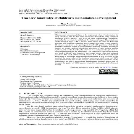 Teachers’ knowledge of children’s mathematical development