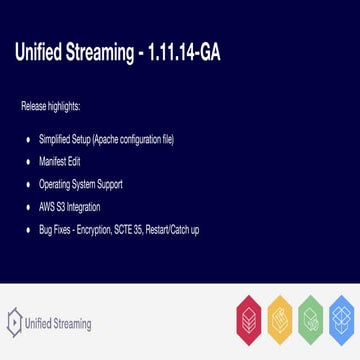 Unified Streaming 1.11.14-GA Highlights