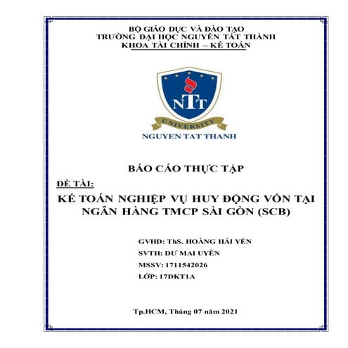 kế toán nghiệp vụ huy động vốn tại ngân hàng TMCP Sài Gòn