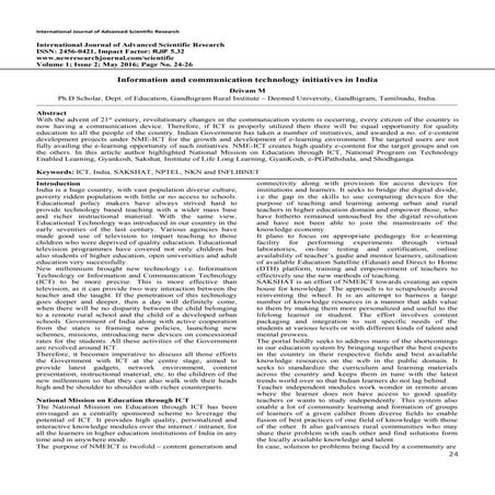 Information and communication technology initiatives in India