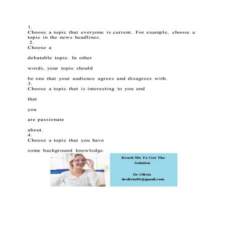 1. Choose a topic that everyone is current. For example, choose a | DOCX