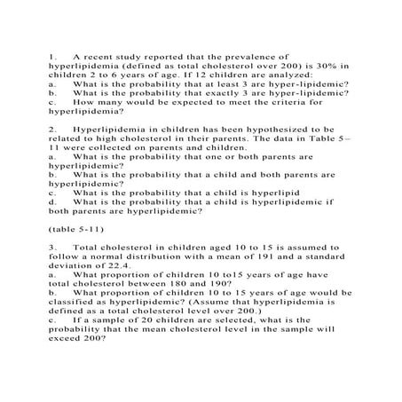 1 Hyperlipidemia In Children Has Been Hypothesized To Be Related To pdf