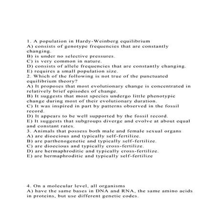 1. A population in Hardy-Weinberg equilibriumA) consists of .docx