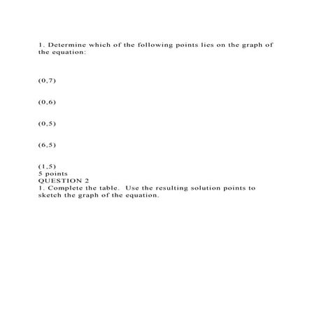 1. Determine which of the following points lies on the graph of th.docx