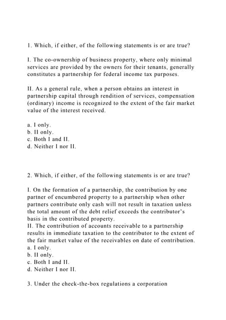 Which Of The Following Statements Is True About A Fiduciary John and Lynn are equal partners in the Pony Partnership Th.pdf