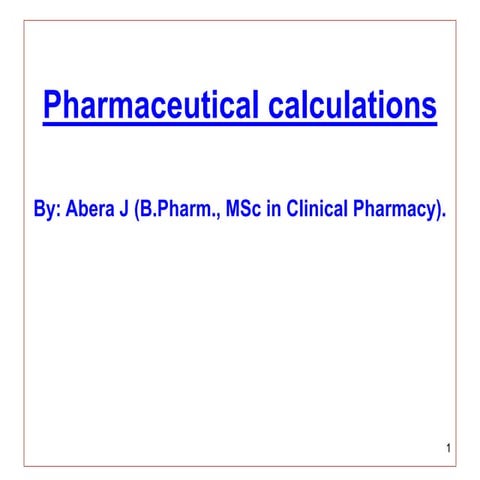 1. Chapter one Pharma Calculation(1).ppt