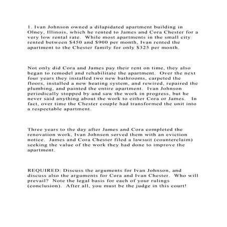 1. Ivan Johnson owned a dilapidated apartment building in Olney, Ill.docx