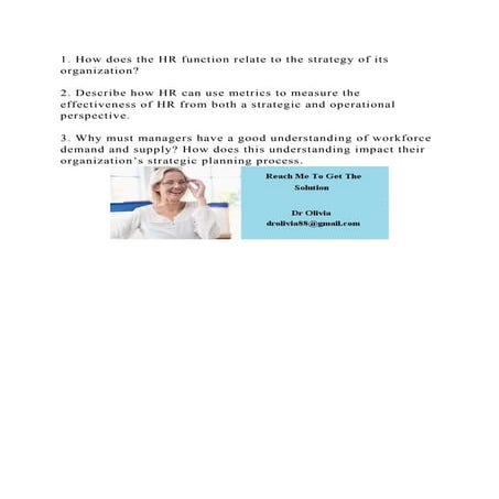 1. How does the HR function relate to the strategy of its organizati.docx