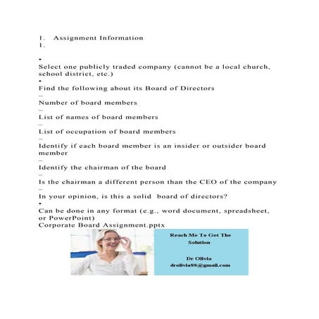 1. Assignment Information1.•Select one publicly traded com.docx