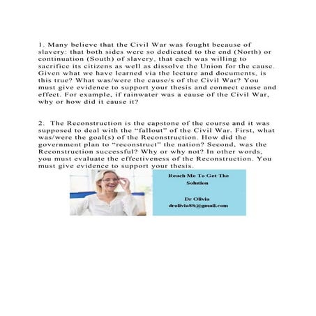 1. Many believe that the Civil War was fought because of slavery .docx