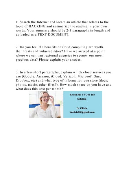 1. Search the Internet and locate an article that relates to the top.docx