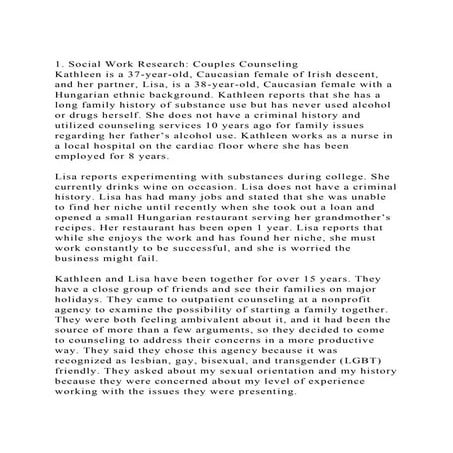 1. Social Work Research Couples CounselingKathleen is a 37-year.docx