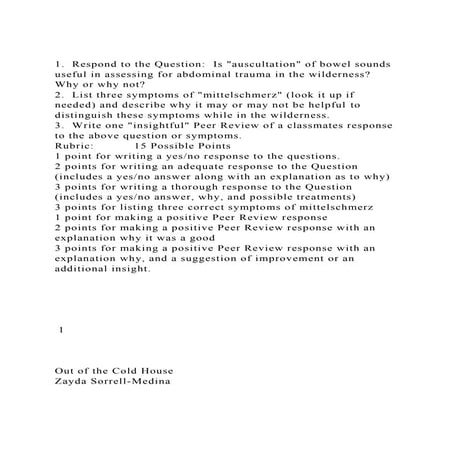 1.  Respond to the Question  Is auscultation of bowel sounds us.docx