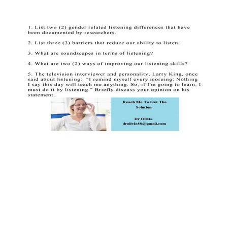 1. List two (2) gender related listening differences that have been .docx