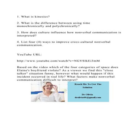 1. What is kinesics2. What is the difference between using time.docx