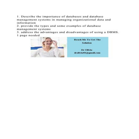 1. Describe the importance of databases and database management syst.docx