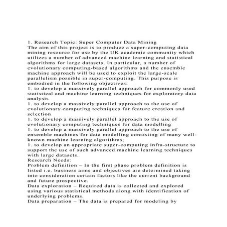 1. Research Topic Super Computer Data MiningThe aim of this.docx
