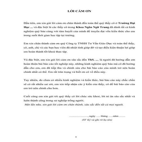 BÁO CÁO THỰC TẬP: CÔNG TÁC GIẢNG DẠY TIẾNG TRUNG TẠI CÔNG TY TNHH TƯ VẤN GIÁO...
