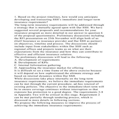 1. Based on the project timelines, how would you anticipate develo.docx