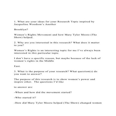 1. What are your ideas for your Research Topic inspired by Jac.docx