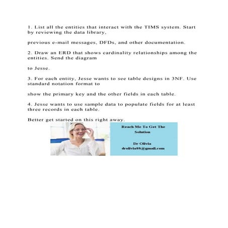 1. List all the entities that interact with the TIMS system. Start b.docx