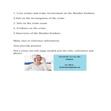 1. Lists crimes and crime involvement on the Mendez brothers.2.I.docx