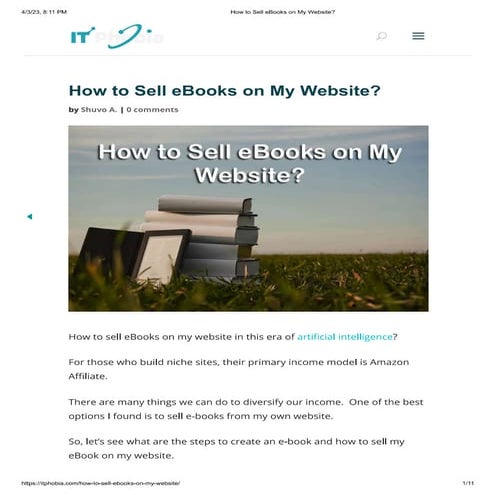 How to Sell eBooks on My Website? | PDF