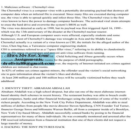 1. Malicious software  Chernobyl virusThe Chernobyl virus is a co.pdf