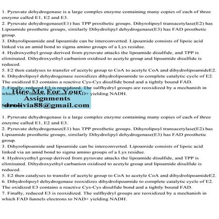 1. Pyruvate dehydrogenase is a large comples enzyme containing many .pdf