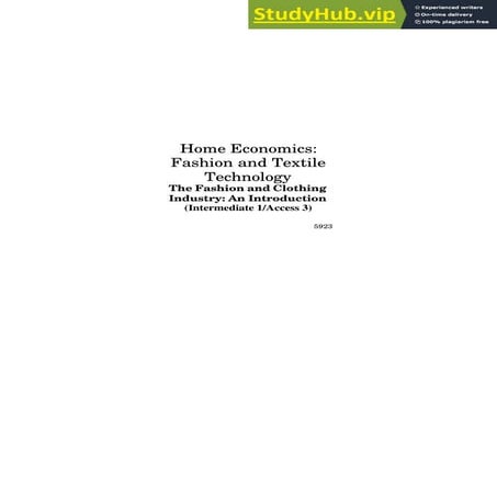 1. Intro To Fashion And Clothing Industry