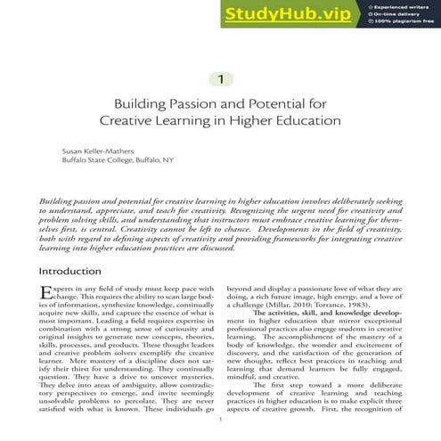 1. Building Passion and Potential for Creative Learning in Higher Education.pdf