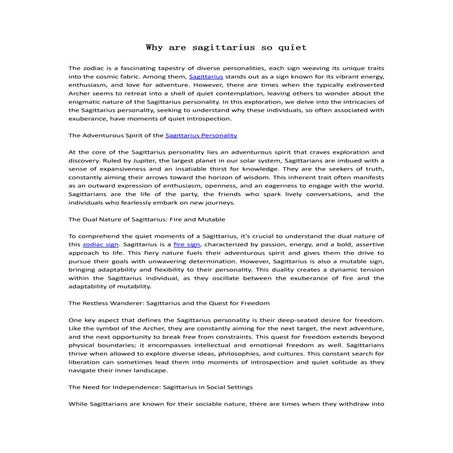 Why are sagittarius so quiet