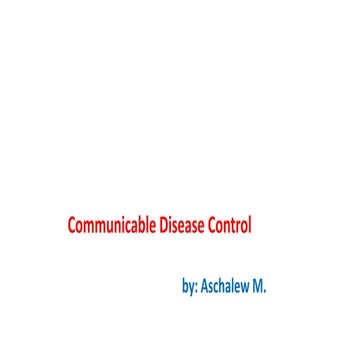1.An introduction to communicable disease control | PPTX