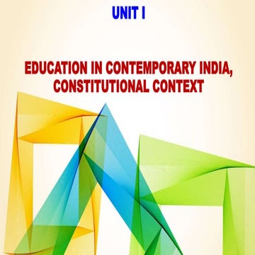EDUCATION IN CONTEMPORARY INDIA, CONSTITUTIONAL CONTEXT