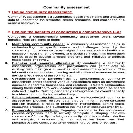 Community assessment .. Community health nursing