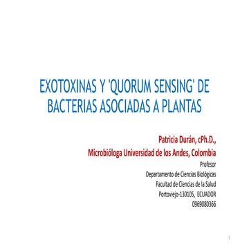 Microbiología Vegetal y quorum sensing Patricia Durán