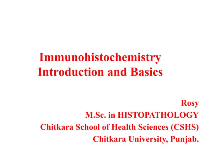 Basics of Immunohistochemistry (IHC) | PDF | Chemistry | Science