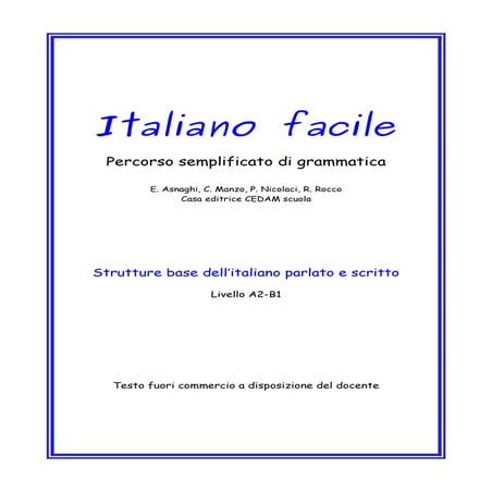 Gramática en Italiano, italiano facil se