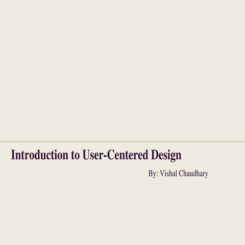1.6- User-Centered Design - Introduction
