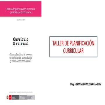 TALLER DE PLANIFICACION CURRICULAR PARA ESTUDIANTES DE EDUCACIÓN