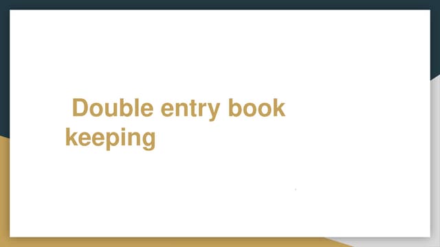 double entry book keeping method power point