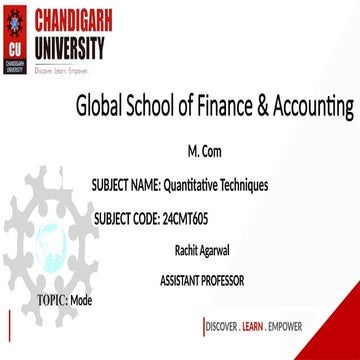 Mode-Decision Science, Business Statistics