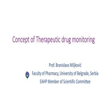 Concept of Therapeutic Drug Monitoring TDM