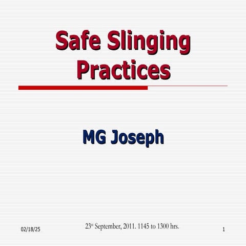 Rigging and slinging safety training for all workers | PDF