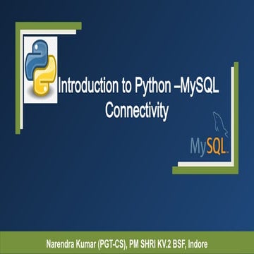 Database Connectivity using Python and MySQL | PPTX
